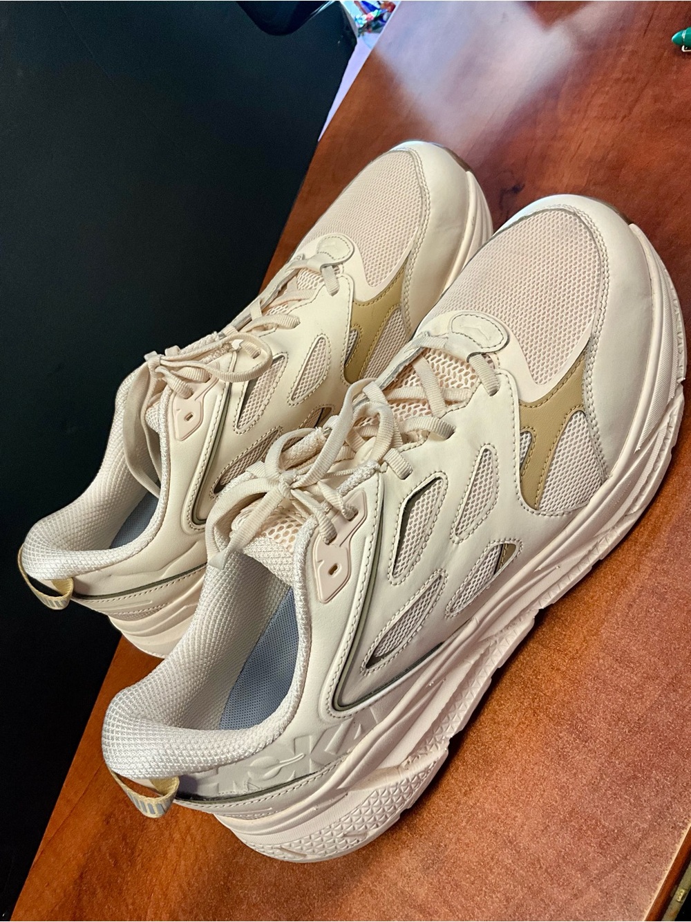 Hoka One One Women's Cream White Athletic Sneakers